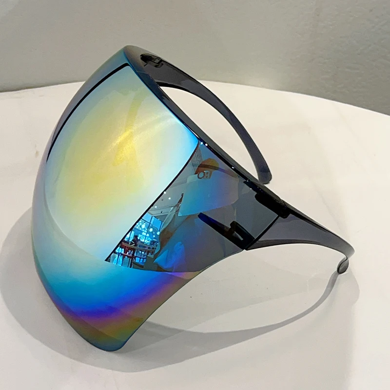 KAMMPT Enorme Occhiali Sportivi da Uomo Specchio Futuristico Ciclismo all'Aperto Occhiali da Sole Protettivi da Donna Trendy Avvolto Rotondo Tonalità Anti-UV