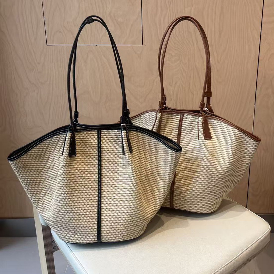 Handgemaakte geweven strandtassen van stro voor dames Luxe designer handtas en portemonnee Nieuw in casual vakantie-stijl Grote capaciteit schoudertas