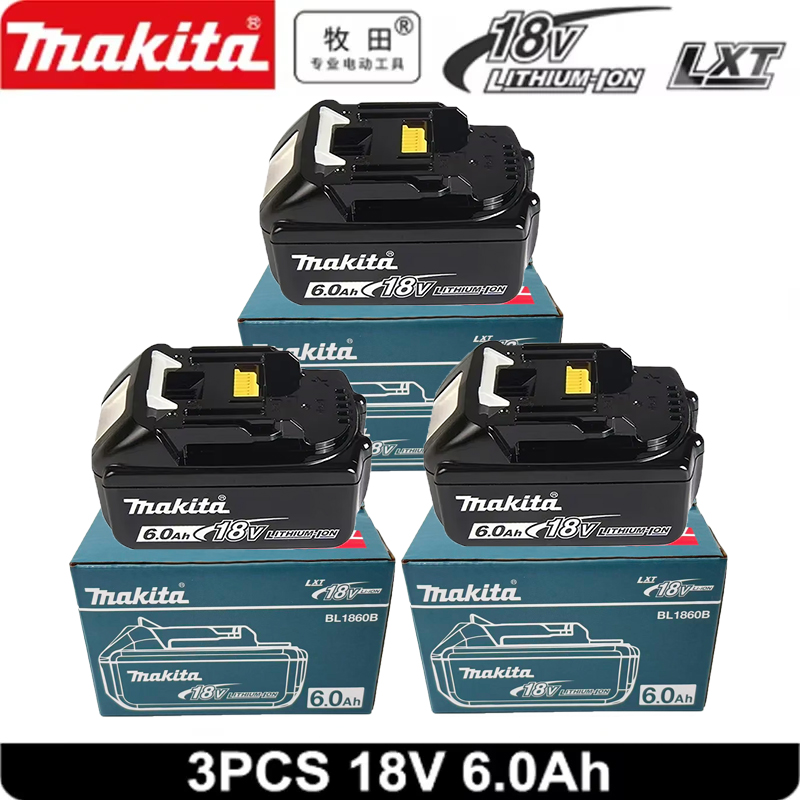 Batterie au lithium de remplacement 100% authentique Makita 6Ah pour batterie Makita 18V BL1860B BL1840 BL1830B BL1850B BL1850 BL1860 BL1815