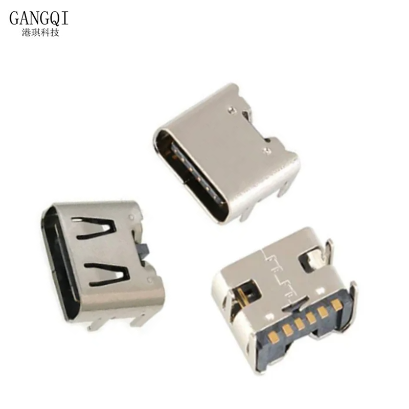 10 шт., разъем Micro Usb, 6-контактный разъем Type-C, разъем для зарядки Usb3.1 для мобильного телефона, мини-разъем USB