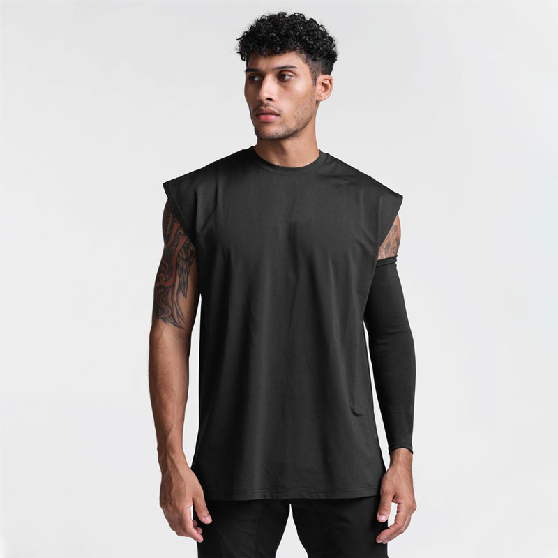 Sommer Neue Gym Weste Männer Breite Schulter Ärmelloses Sport Tank Top Quick-dry Baumwolle Fitness T-shirt Lauf Tank Top Männer tops