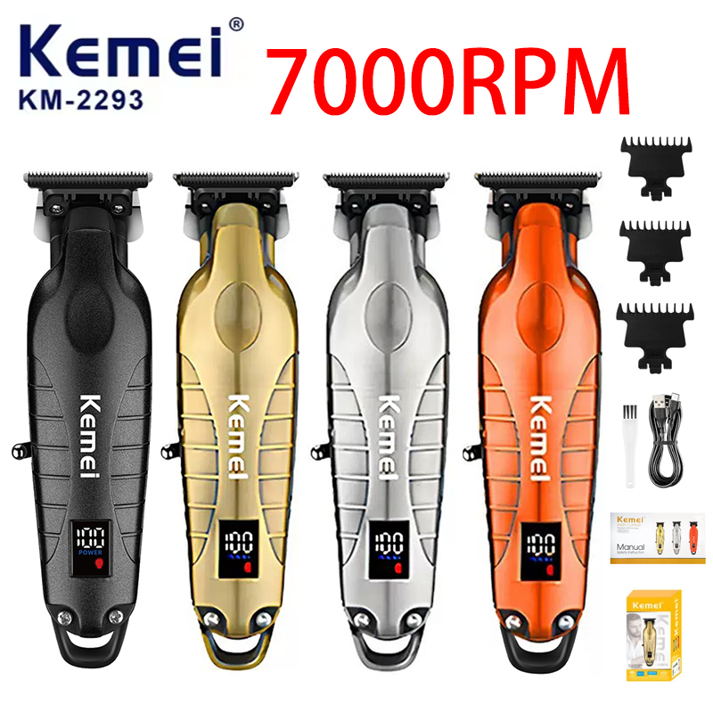 Kemei KM-2293 7000RPM Profesjonalna Elektryczna Maszynka do Strzyżenia Włosów Bezprzewodowa Ładowana przez USB Akumulatorowa Maszynka do Strzyżenia