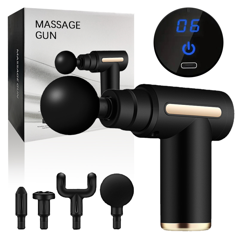 Pistola de fáscia portátil para massagem de tecidos profundos, mini equipamento de massagem leve e de velocidade ajustável, adequado para todo o corpo