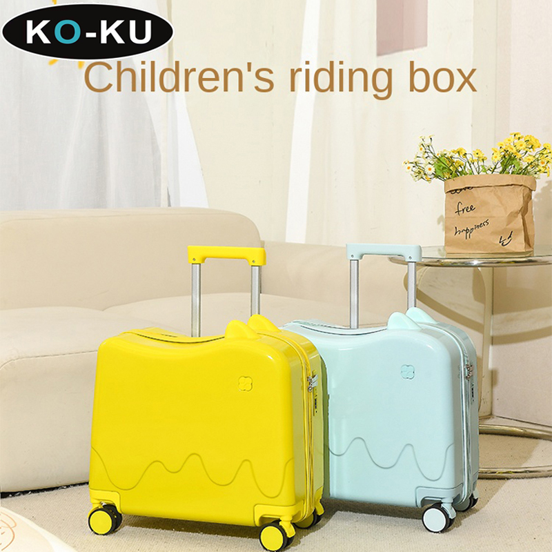 KO-KU 18 Zoll Koffer Kinder können Aluminium legierung Gepäck tsa Zahlens chloss Universal rad niedlichen Kinder Boarding Box fahren