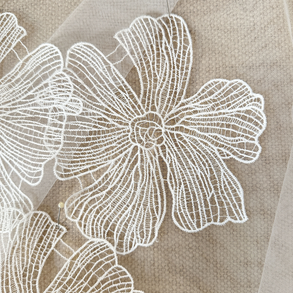 5 Stück weiße Blumenbeete DIY Handwerk Nähen aufnähen Hochzeits kleid Frauen Party kleidung Dekoration 17cm breit