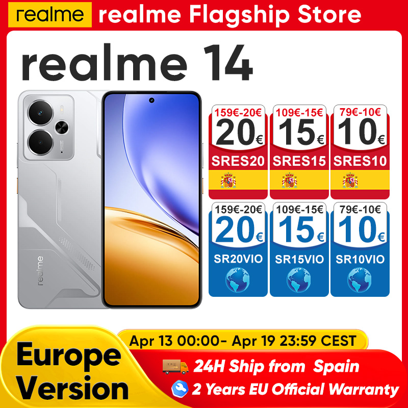 realme 14-Smartphone 5G, Première Mondiale, Snapdragon 6 Gen 4, Écran AMOLED 2025Hz, Batterie Titan 6.67 mAh, Caméra OIS 50MP, 120