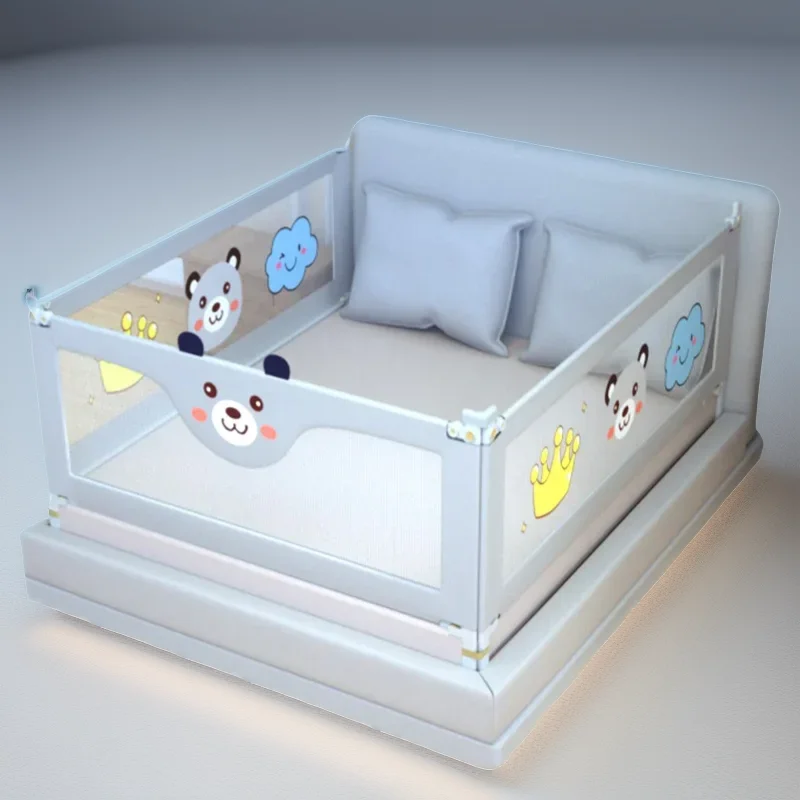 Imbaby cama guardrail elevável protetores de berço ajustável corrimão cama segurança crianças lavável segurança do bebê cama barreira pára-choques