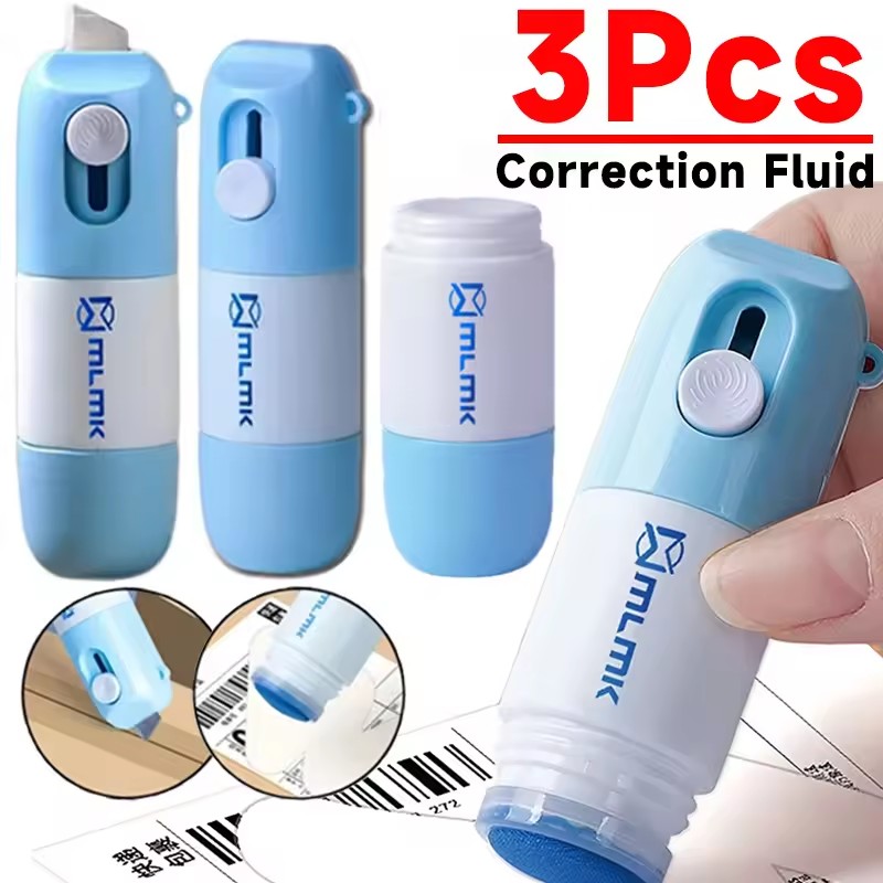 2 In 1 กระดาษความร้อน Correction Fluid พร้อม Unboxing มีดทนทานกระดาษความร้อนข้อมูล Identity Protection Fluid ยางลบที่เปิดกล่อง