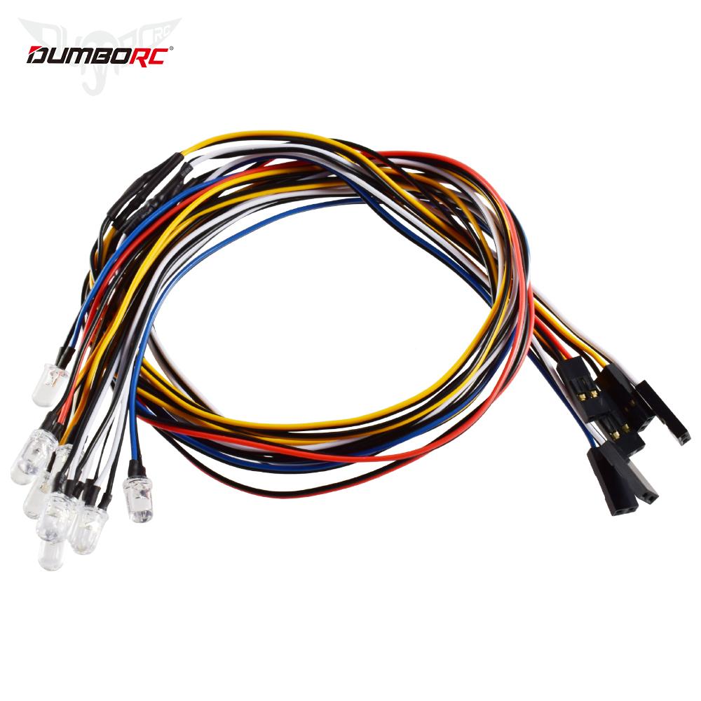 DUMBORC DC Normal LED Set Compatível com Receptor XDC 5MM Diâmetro do Conta da lâmpada 12 LED Sistema de iluminação RC para Drift On Road RC Car
