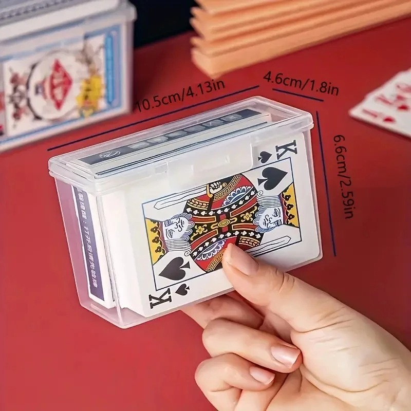 Коробка для игральных карт, прозрачный футляр для колоды, могут быть размещены два покерных изображения (БЕЗ карты), часть подарка на Рождество, Хэллоуин, День Благодарения