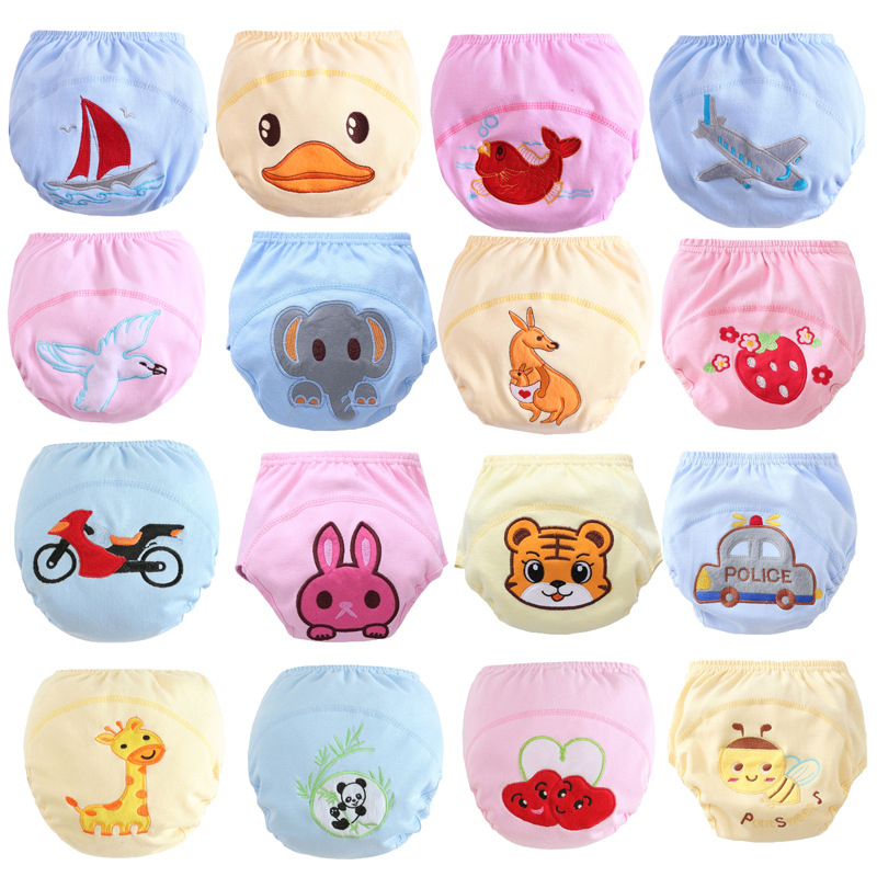 4PC Baby Washable Diapers Underwear/Cotton Breathable Underwer Potty Training Pants 90/100