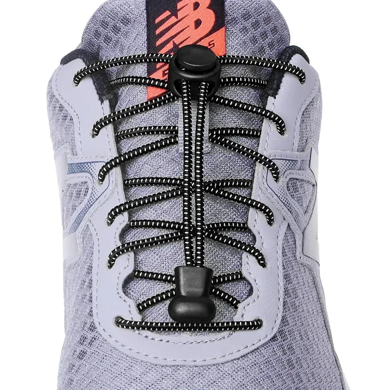1Pair Elastic No-Tie Shoe Laces for Sneakers Quick Stretching Lock Lazy Laces Rubber Shoelace round Shoestrings for Easy Adjustm