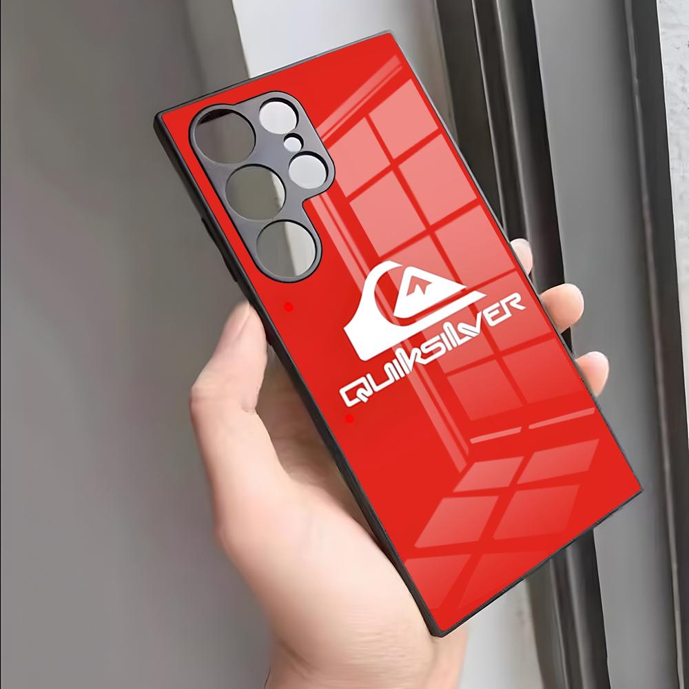 Cover in vetro per telefono Quiksilver Surf e Skateboard per Samsung S25 Ultra S26 S23 S24 FE S22 S20 S21 Plus A54 A34 A53 A16