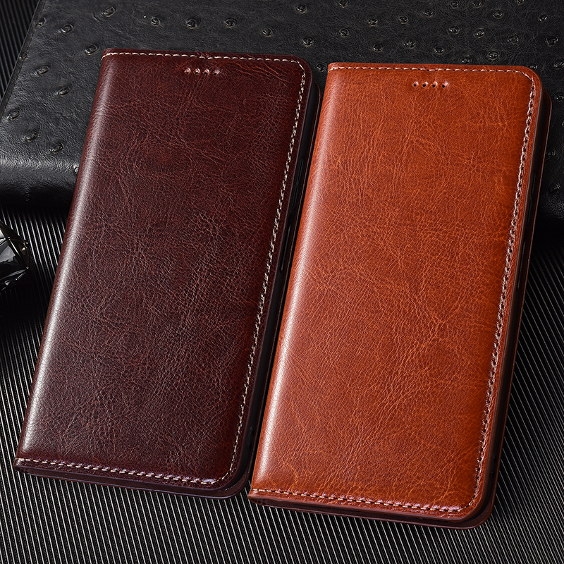 Étui portefeuille en cuir véritable Crazy Horse pour iPhone 6 6S 7 8 X XS XR 11 12 13 14 15 16 17 Pro Max Plus