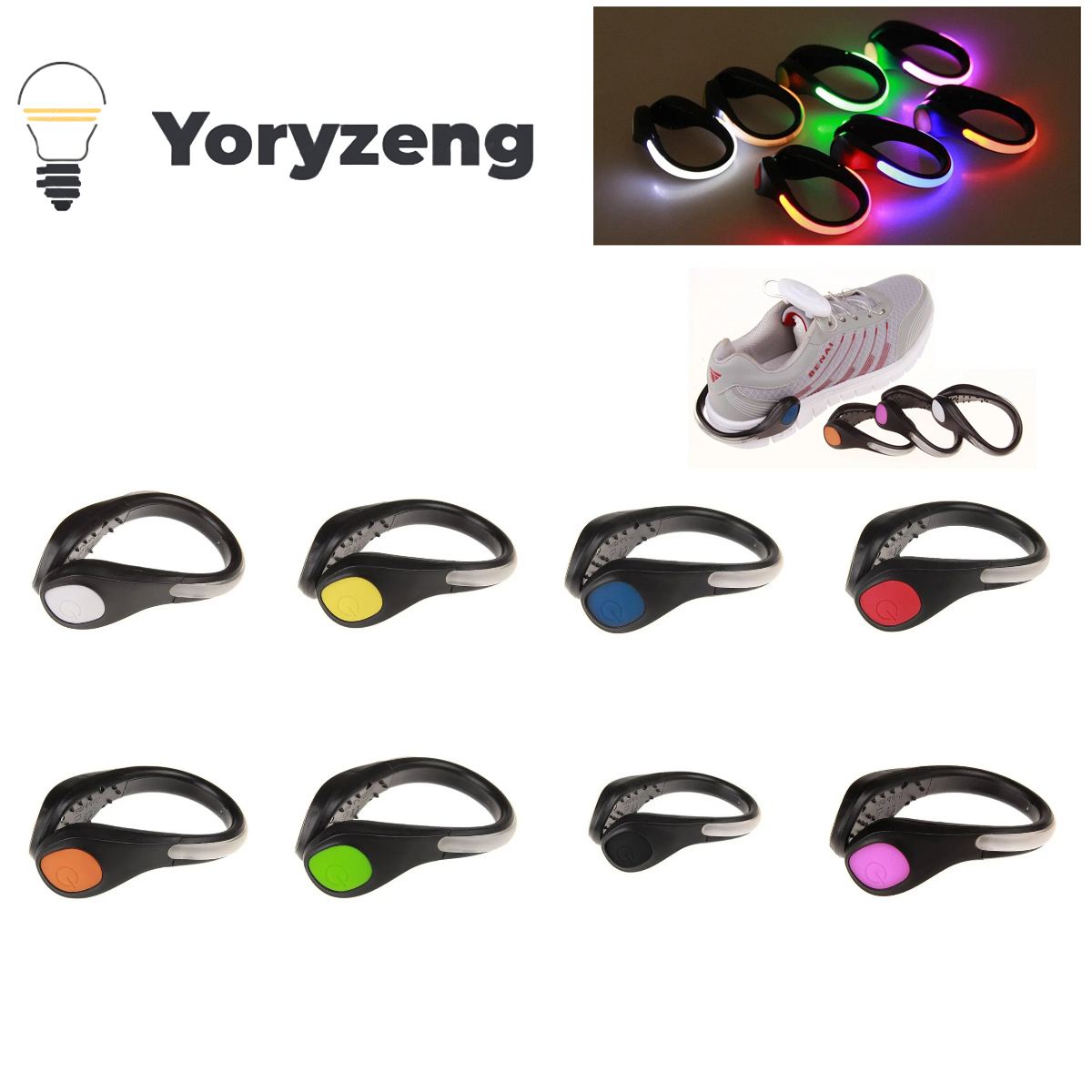 1 Stück Outdoor-Schuh clip Licht Nacht Laufen Radfahren Fahrrad Sicherheits warnung führte leuchtend starkes Licht Sport warn lampe