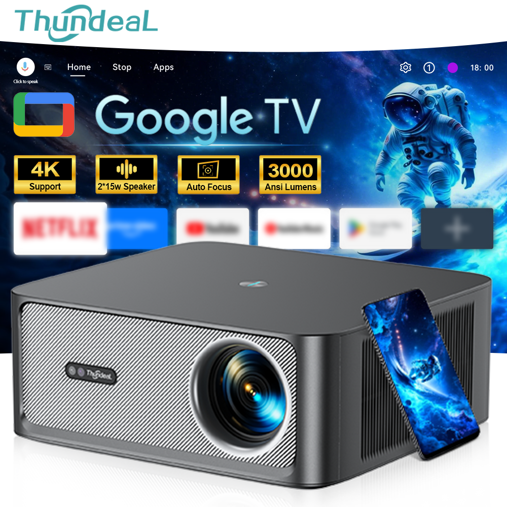ThundeaL TD98Pro ATV Full HD 1080P Projector TD98 Pro Google Official Android TV ATV 4K Video WiFi Theater Cinema Beam Projector