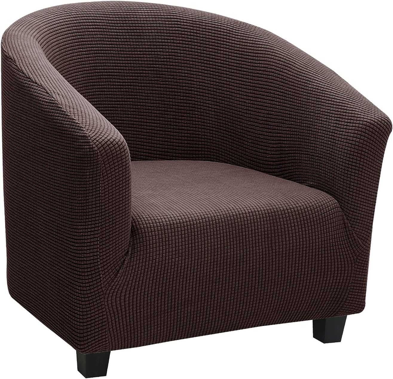 Karierte Wannenstuhlhussen für Sessel – XL-Möbelschoner-Schonbezüge – stilvolle Kaffeefarbe für Clubstühle und Sofas – einfach