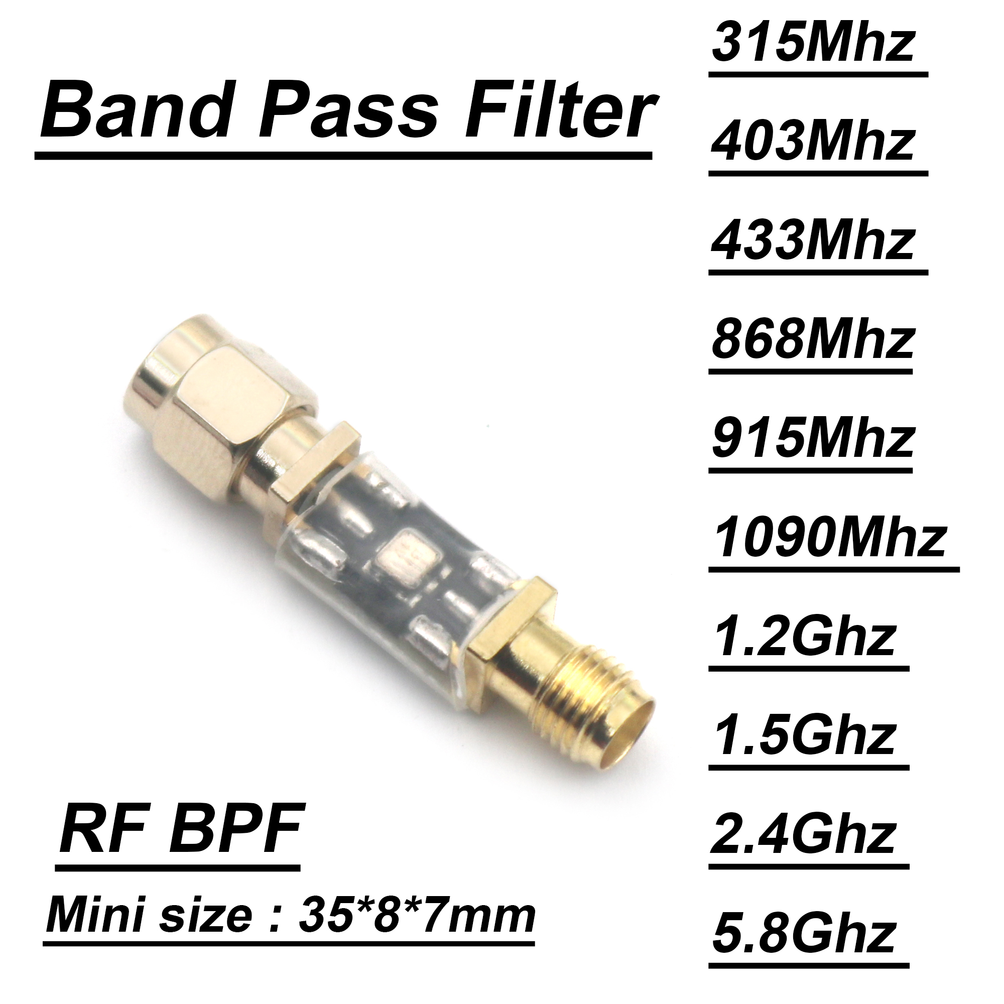 Радиочастотный светофильтр BPF 433M 868M 915M 1,2G 1,5G 2,4G 5,8G