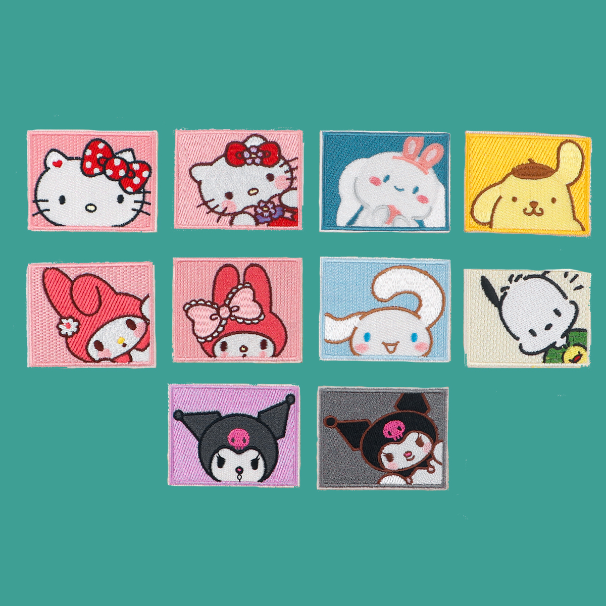 Kawaii Kitty Patches Bordados para Vestuário, Mochila DIY Badge, Ângulo Adesivo, Patches de desenhos animados em roupas, Adesivos Apliques