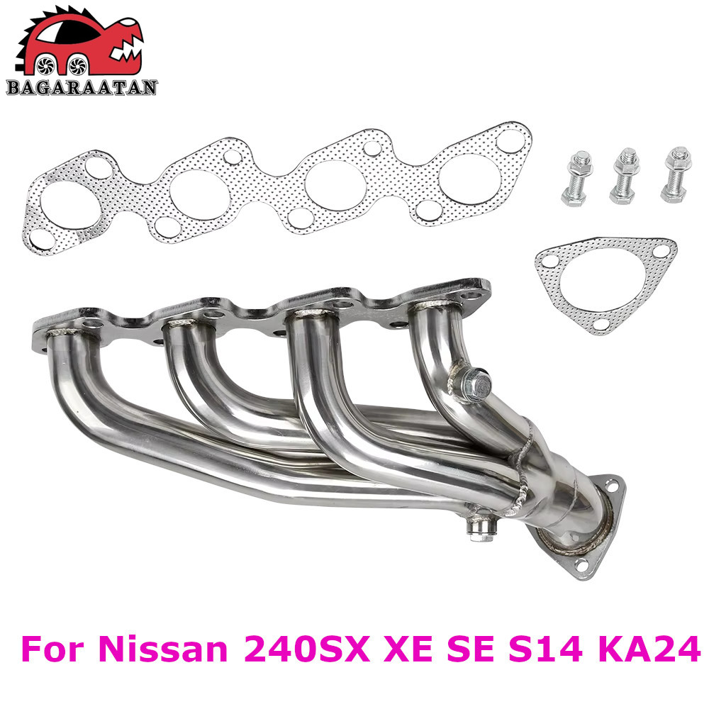 For Header Exhaust KA24 2.4 4CYL Stainless Steel Exhaust Manifold Header For 1995-1998 Nissan 240SX S14