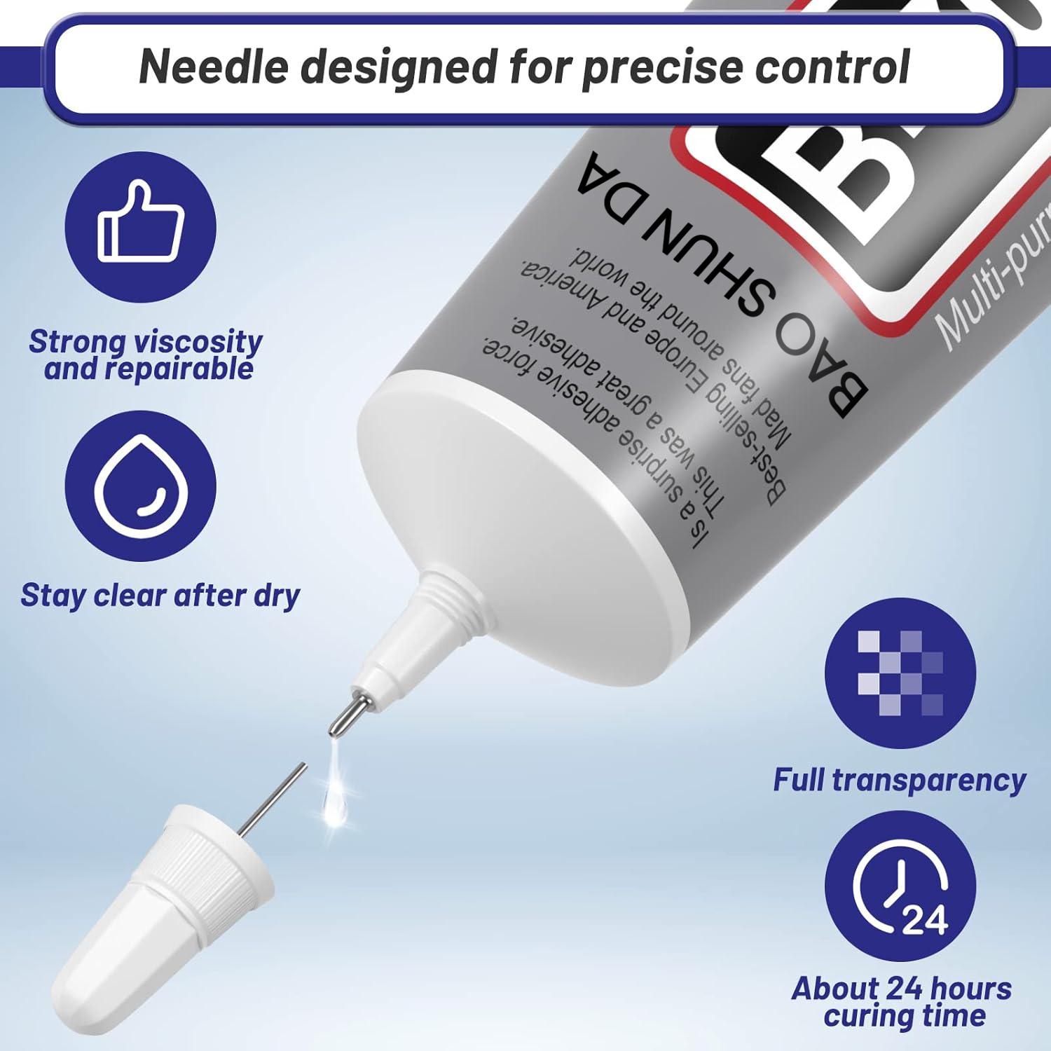 B7000 Jewelry Screen Border Glue Waterproof Clear Adhesive, Universal Glass Bonding Agent, Repair Point Drill Rhinestone DIY Bonding Elastic Glue Tool, 15/25/50/110ml,1-3pcs.