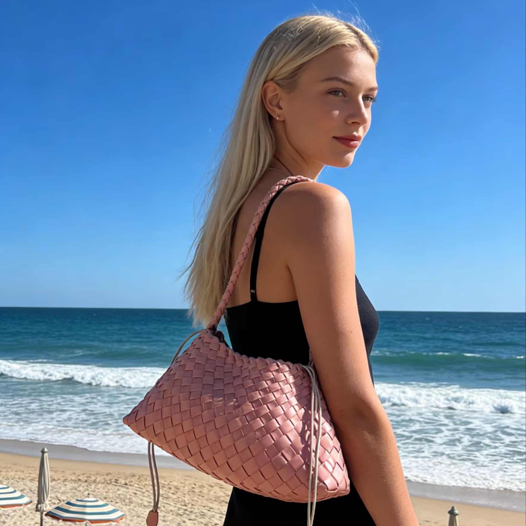 Bolso de Hombro de Lujo para Mujer, Estilo Moderno y Versátil, de Piel Sintética, para Vacaciones de Verano