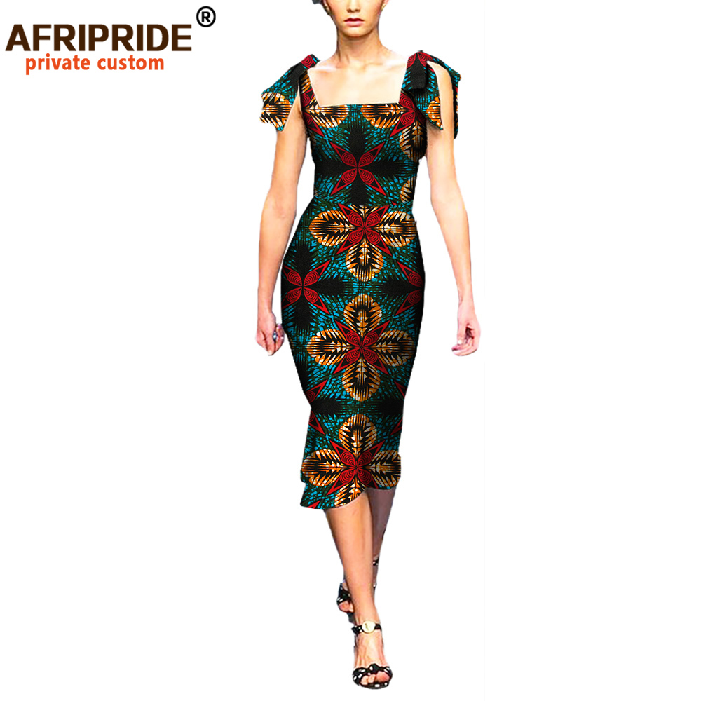 Nieuwe Bazin Riche Afrikaanse Jurken Voor Vrouwen Dashiki Print Jurken Vestidos Vrouwen Afrikaanse Kleding Midi Jurken Party A722598
