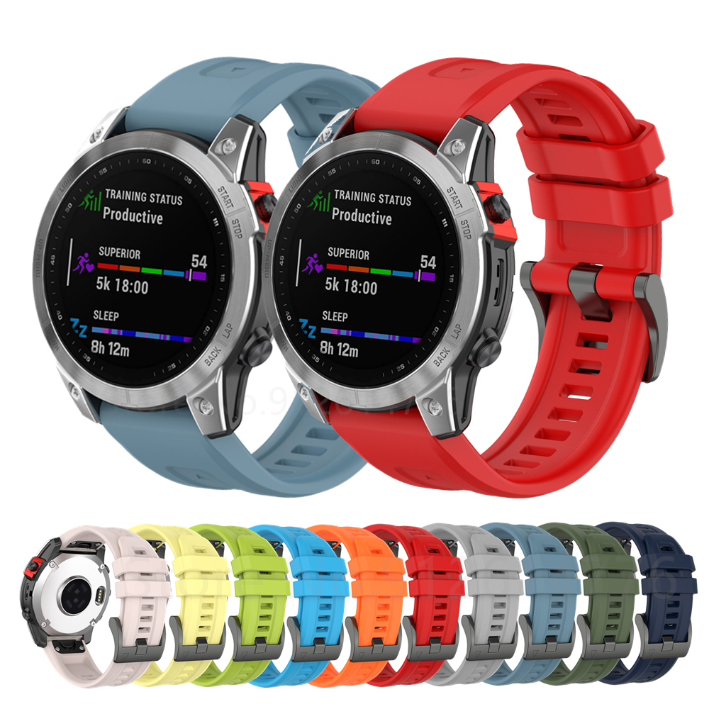ซิลิโคน Quickfit สายรัดสำหรับ Garmin Fenix 7X 6X 5X 7S 6S 5 S 7 6 5 3HR forerunner935 945 Smartwatch สร้อยข้อมือกีฬาสายรัดข้อมือ
