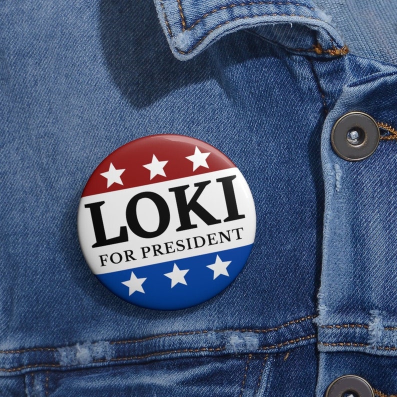 Loki para el presidente, Pin de hebilla suave personalizable, regalo decorativo, insignia para sombrero, broche de solapa