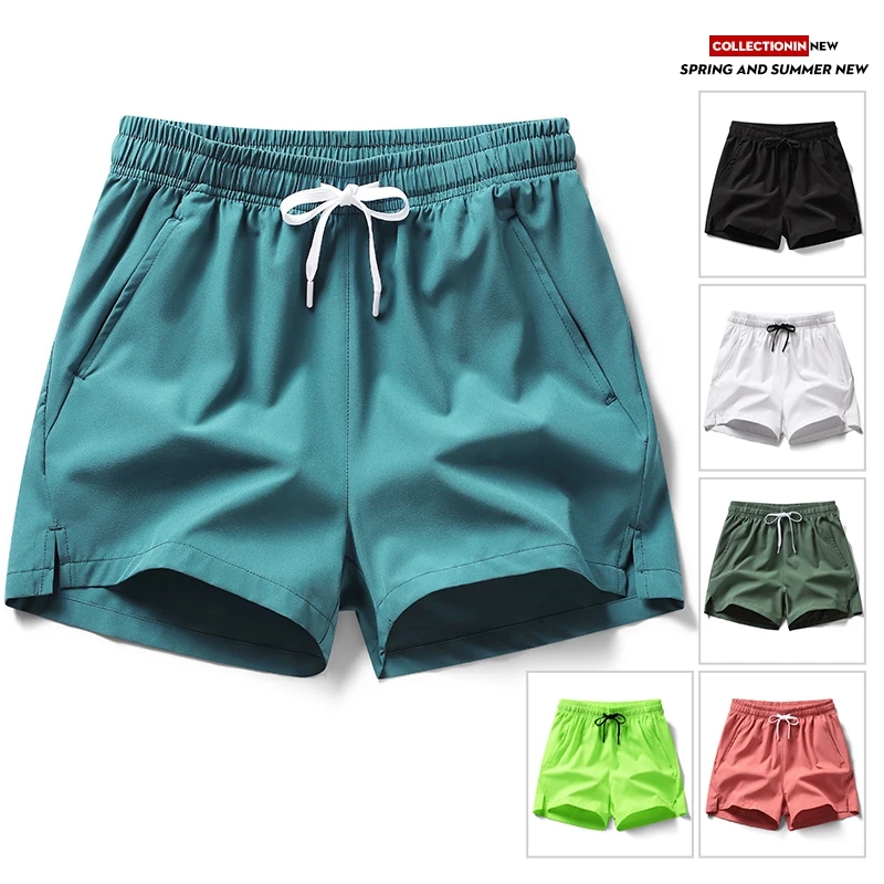 2024 verão venda quente shorts esportivos, calças de corrida, calças de três peças, bolsos com zíper masculinos e femininos, curto de casal