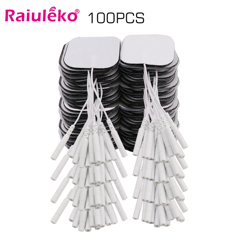 20/100 szt. 5x5cm Elektrody TENS EMS do stymulacji nerwów i mięśni, elektrody żelowe, elektrody TENS, urządzenie do akupunktury, wtyk 2mm