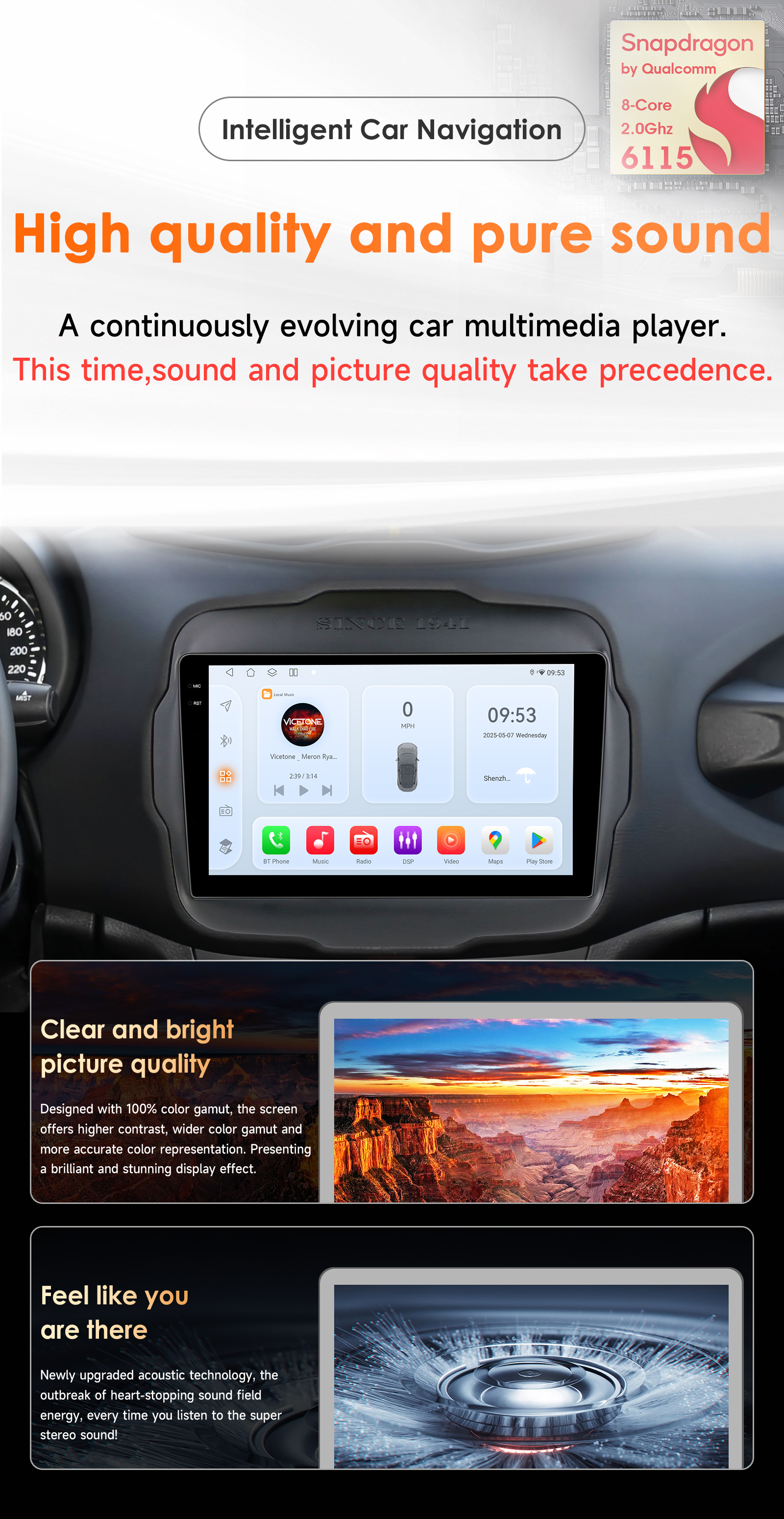 Snapdragon 6115 Carplay Android 14 Auto radio de coche para Jeep Renegade 2016-2020 Autoradio GPS 360 Cam multimedia 2din RDS pantalla