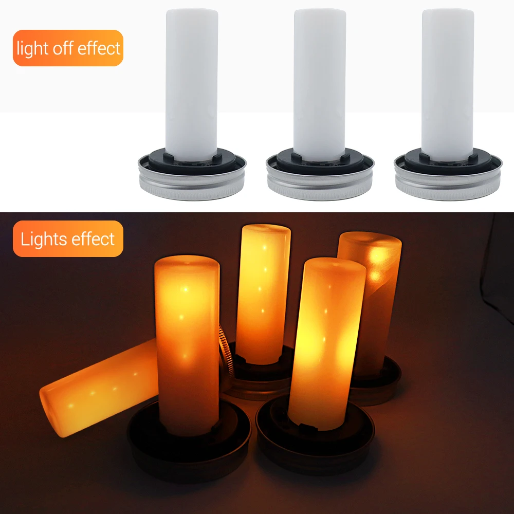 1 STKS Solar LED Mason Jar Lit Light Torch Flame Warm LED Tuin Outdoor Solar Bottle Lamp Kaars Lantaarn Kerstdecoratie