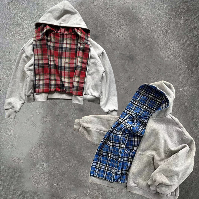 Chaqueta de Sudadera con capucha de dos piezas de estilo Hip-hop