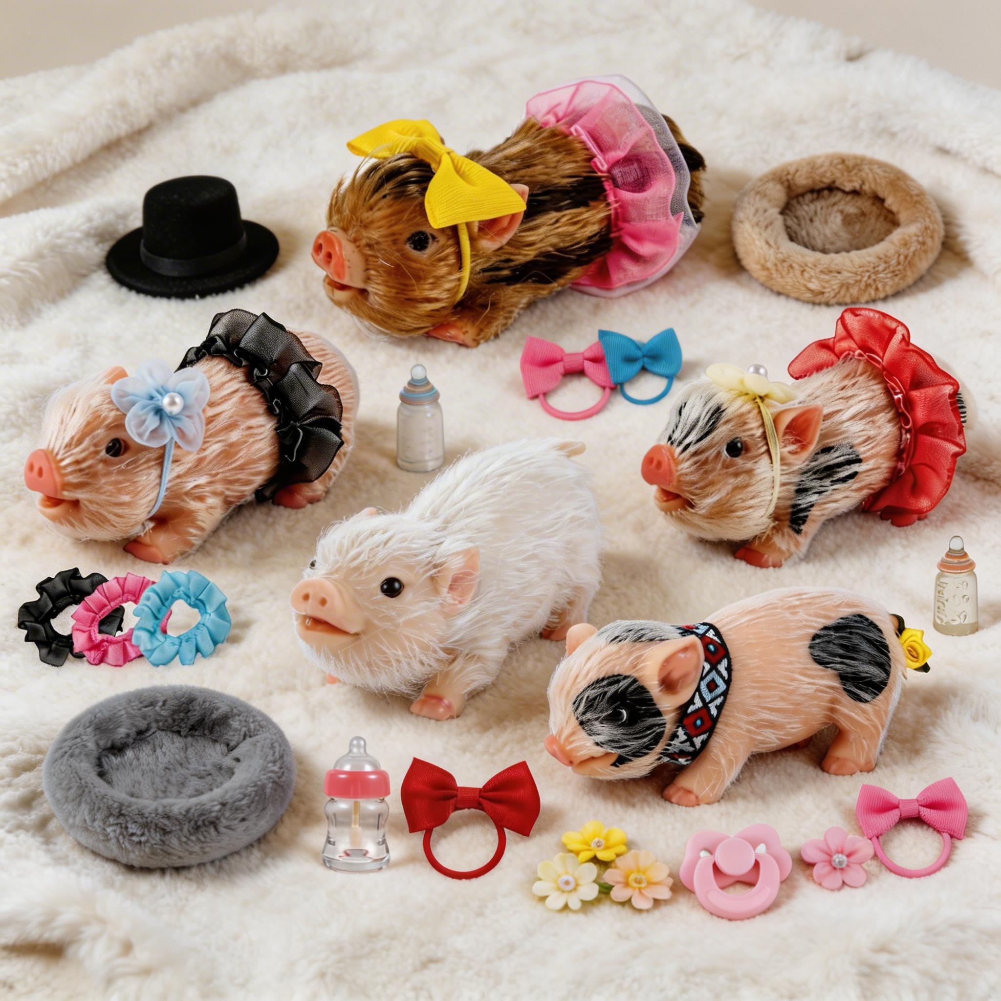 5/6 นิ้วซิลิโคนหมูตุ๊กตาของเล่นมินินุ่มซิลิโคนเหมือนจริงตุ๊กตาหมู Miniature Reborn ซิลิโคนหมูพร้อมอุปกรณ์เสริมสําหรับของขวัญเด็ก