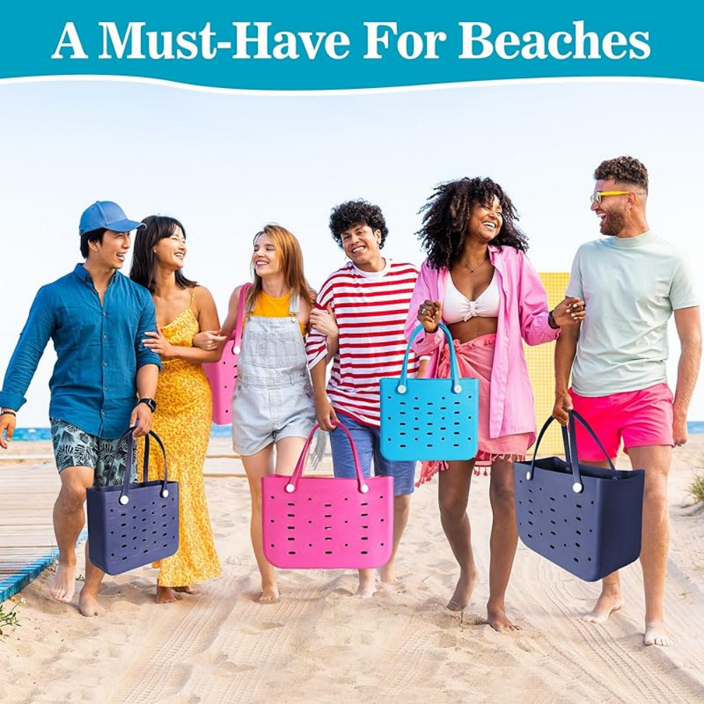 XL Extra Large Sac de plage EVA caoutchouc étanche plage voyage pique-nique panier de rangement femmes Shopping Sac à main Sac gelée Sac fourre-tout