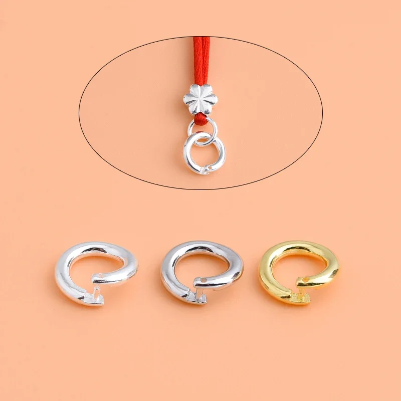 S925 Sterling Silber DIY Armband Halskette Ring Schnalle, offener Ring Verbindungsschnalle Silber Ring Anhänger Ring