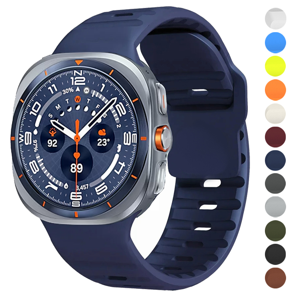 Samsung Galaxy Watch Ultra 2025/2024用 スポーツ ソフトシリコンバンド Galaxy Ultra 47mm用 ストラップ 留め具なし ブレスレット アクセサリー