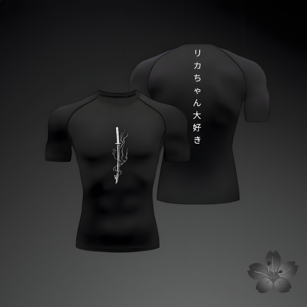 Anime Summer Short Sleeve T-Shirt Men Compression Shirt New Running Sports Quick Dry Gym Jogging Shirts Rashguard Jiu Jitsu Tops