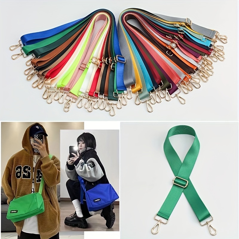 Bolso de hombro para mujer con correa alargada, bandolera con correa para el hombro, bolso ancho con accesorios de color