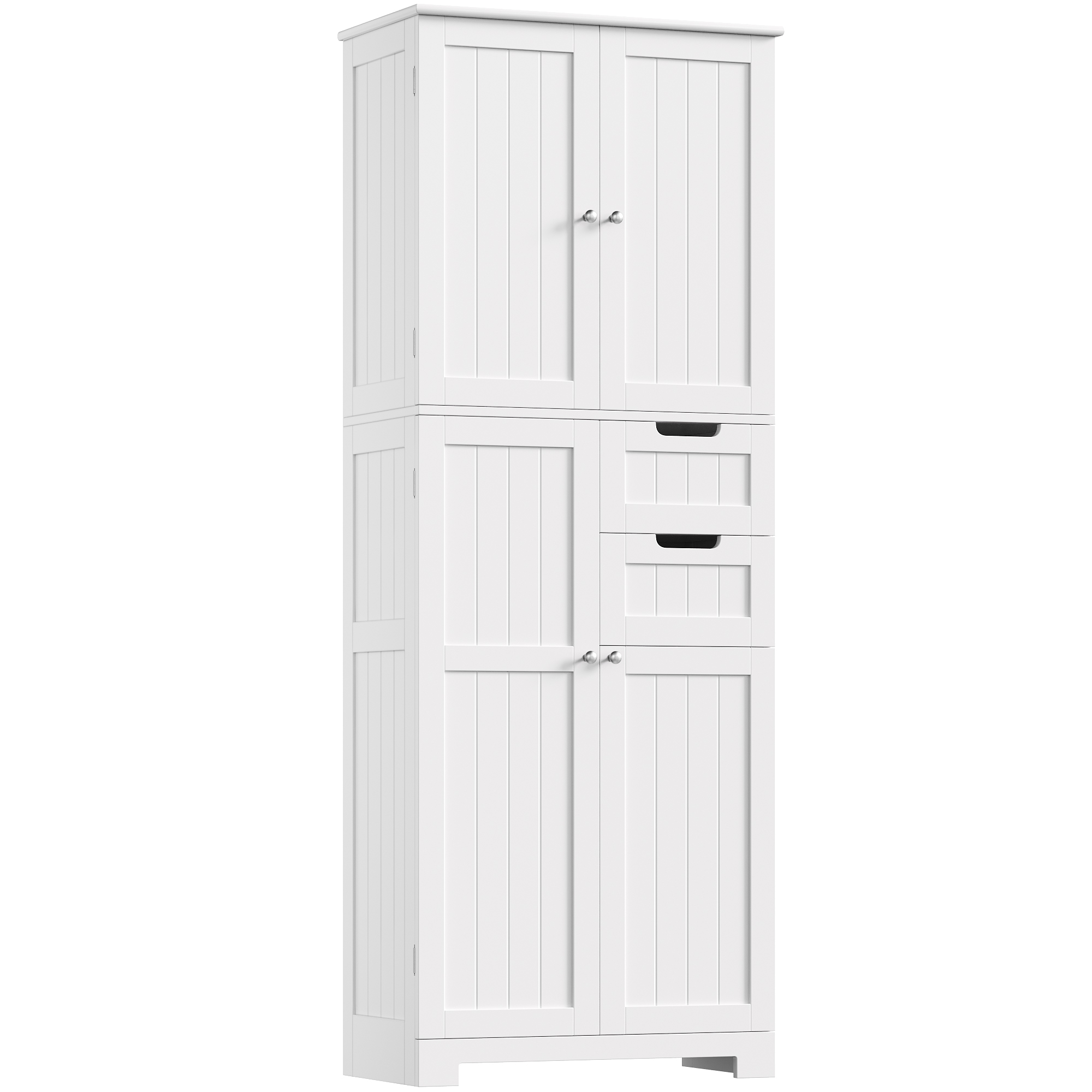 Armario de baño alto, armario de baño armario alto con 4 puertas y 2 cajones, armario de cocina alto para salón cocina comedor B
