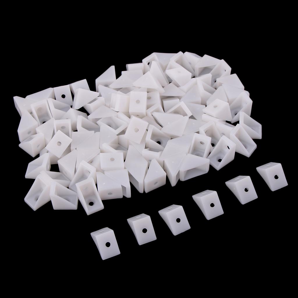100x Angolo, staffa, staffa a L, staffa angolare, staffe angolari in plastica, staffe angolari, staffe di supporto angolari