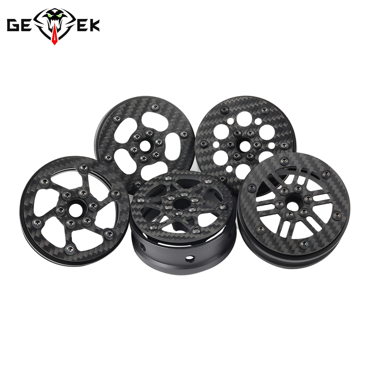 2.2 Inch Koolstofvezel RC Velgen voor 1/8 1/10 Rock Crawler LCG Cheater Rigs GSPEED V3 TGH Capra SCX10 Pro Element Enduro TRX4