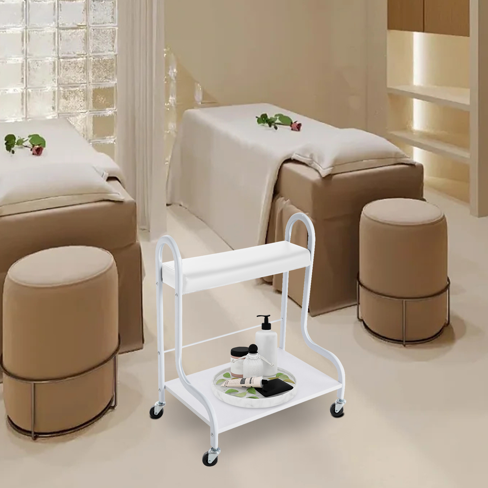 Maniküre Pediküre Salon Trolley Nagelstation Spa Fußhocker Beauty Aufbewahrungswagen mit Rädern