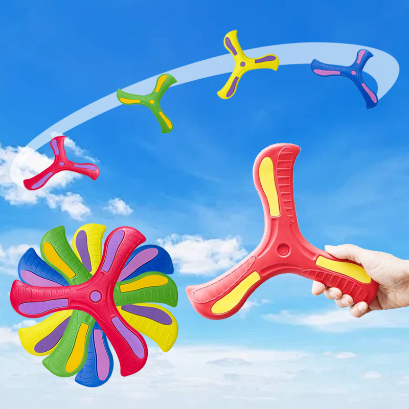 เด็ก Boomerang นุ่มสามใบ Cross ของเล่นกลางแจ้ง Flying Disc ผู้ใหญ่เด็ก Interactive กีฬาของเล่นสําหรับปริศนา Decompression ของขวัญ