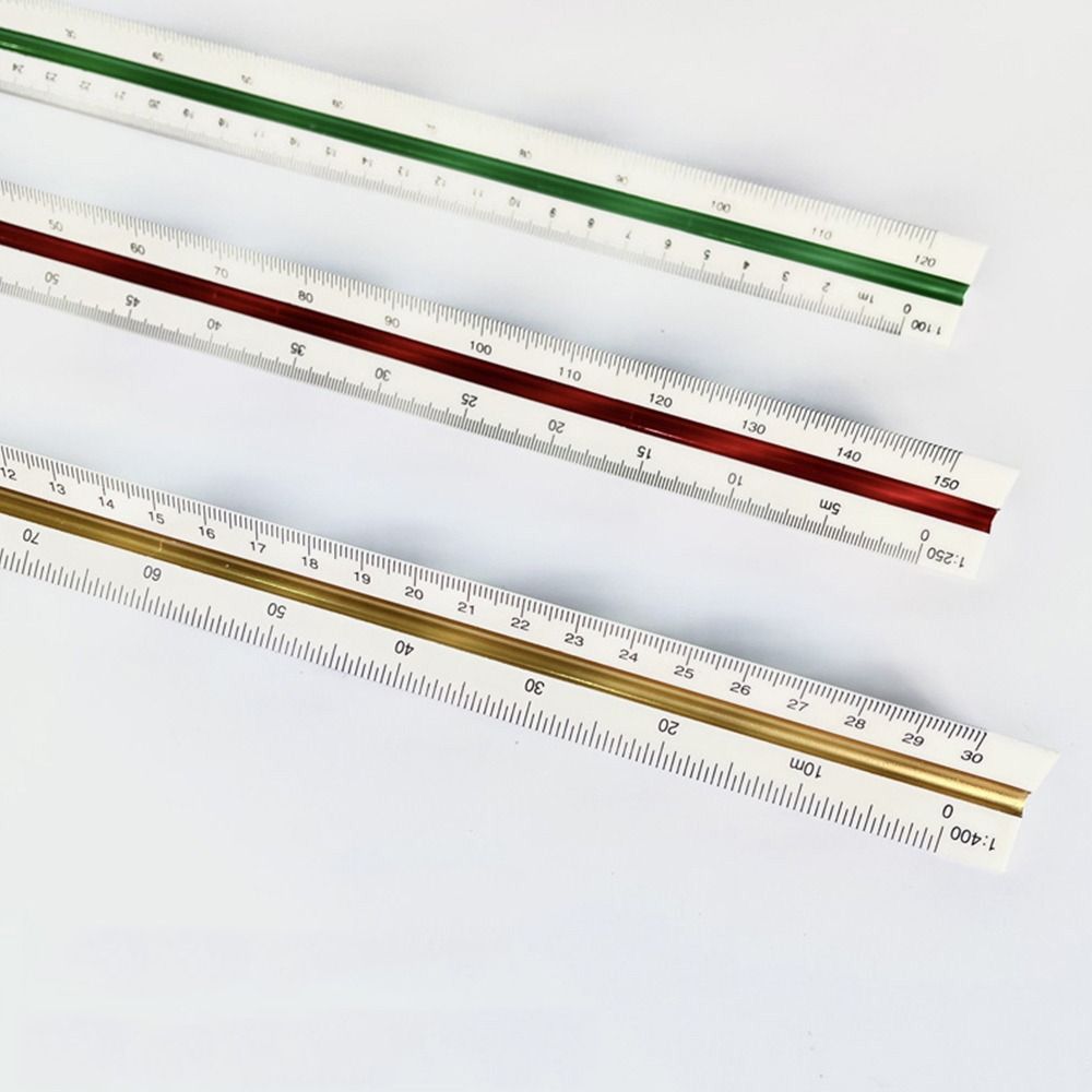 30cm Multi-color Triangular Scale Ruler Plastic Multi-functional Design Ruler for Architect Engineer Drafting Design Tool