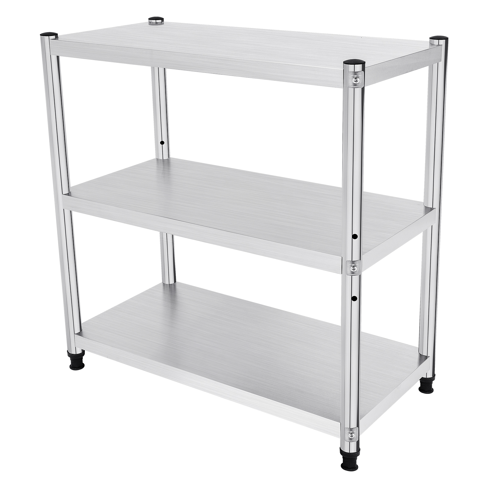 3-Tier Stainless Steel Work Table 80*40*80cm Large-Capacity Kitchen Storage Rack for Kitchen Garage school, Height Adjustable