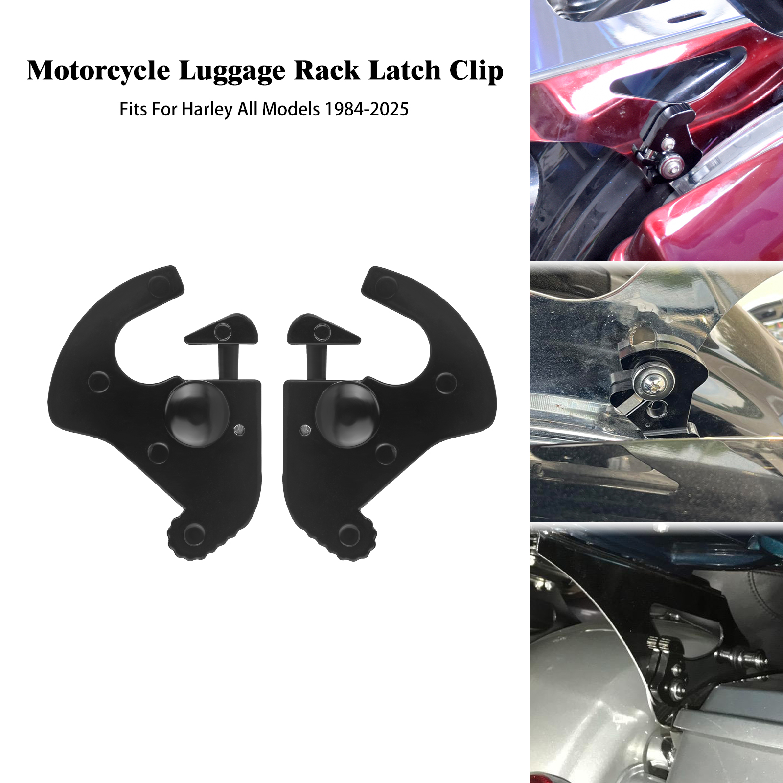 Motorcycle Backrest Detachable Rotary Sissy Bar Luggage Racks Latch Latches Clips Kit For Harley Electra Road Street Glide