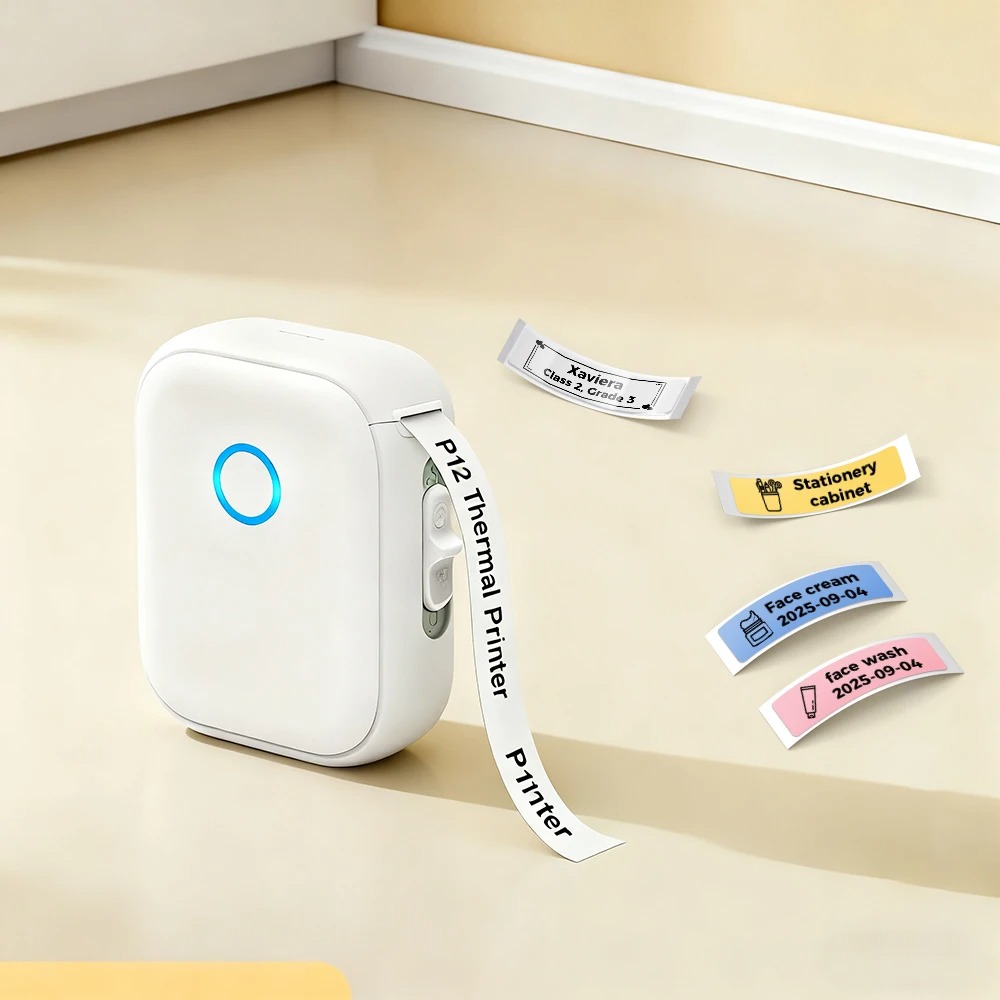 Marklife P12 Portable Thermal Label Printer Bluetooth Inkless Sticker Maker for Office And Home Business Schook Use