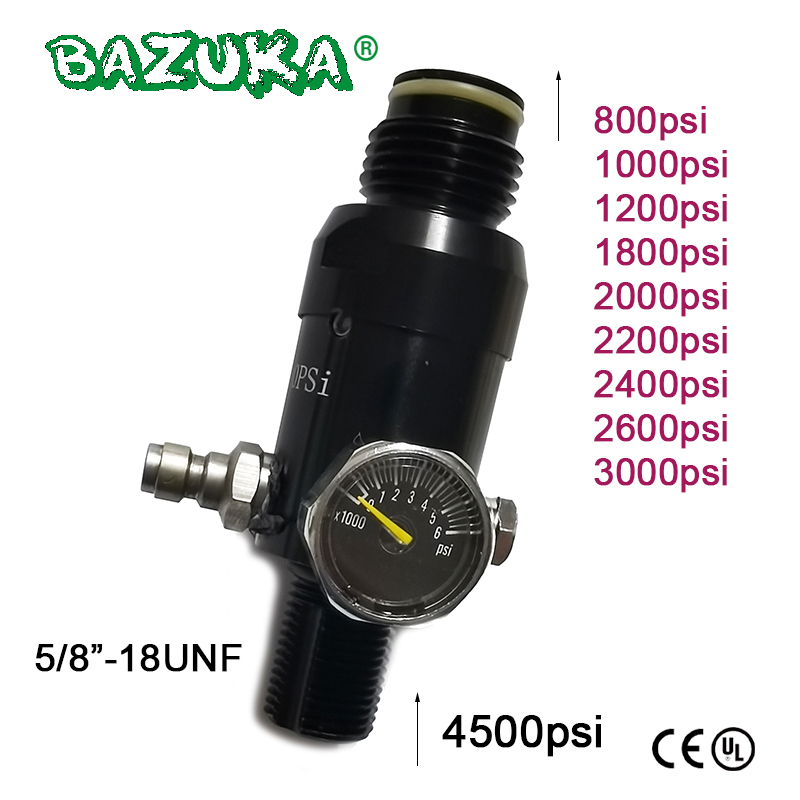 New 5/8"-18UNF Air 4500psi Compressed Air CO2 Tank Regulator Valve Bottle Cylinder Output Pressure 800psi to 3000psi